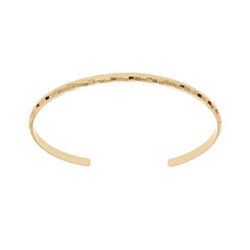 Bracelet jonc en plaqu&eacute; or ouvert et diamant&eacute; 55mm