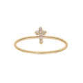 Bague en plaqu&eacute; or avec croix en oxydes blancs sertis Artemare