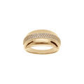 Bague en plaqu&eacute; or jonc avec oxydes blancs sertis