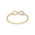 Bague en plaqu&eacute; or avec infini et oxydes blancs sertis