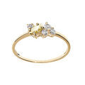 Bague en plaqu&eacute; or avec oxydes jaune et blancs sertis Artemare