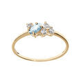Bague en plaqu&eacute; or avec oxydes bleu ciel et blancs sertis Artemare