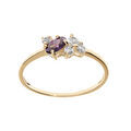 Bague en plaqu&eacute; or avec oxydes violet et blancs sertis Artemare