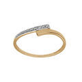 Bague en plaqu&eacute; or brin crois&eacute; avec oxydes blancs sertis Artemare