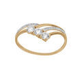 Bague en plaqu&eacute; or forme pointe avec oxydes blancs sertis Artemare