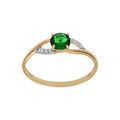 Bague en plaqu&eacute; or avec oxydes vert et blancs sertis Artemare