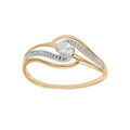 Bague en plaqu&eacute; or avec volute d'oxydes blancs sertis Artemare