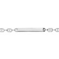 Gourmette junior en argent rhodi&eacute; plaque maille grain de caf&eacute; plaque droite longueur 17cm r&eacute;glable 15cmet fermoir mousqueton Artemare