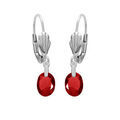 Boucles d'oreille en argent rhodi&eacute; oxyde grenat facet&eacute; forme goutte suspendue et fermoir dormeuse Artemare