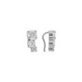 Boucles d'oreille en argent rhodi&eacute; chemin d'oreille 3 oxydes blancs et fermoir crochet Artemare