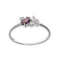 Bague en argent platin&eacute; avec oxydes violet et blancs sertis Artemare