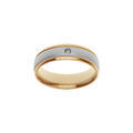 Bague en acier et PVD jaune avec 1 oxyde largeur 6mm