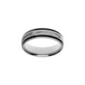 Bagues sur Artemare : Bague en acier et PVD noir stri&eacute;e au centre largeur 6mm
