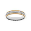 Alliance en acier et PVD jaune effet granit&eacute; au centre largeur 5mm Artemare