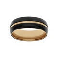 Bague en acier bicolore noir et jaune largeur 7mm Artemare