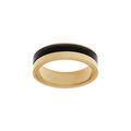 Bague en acier dor&eacute; et PVD noir 6mm Artemare