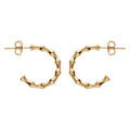 Cr&eacute;oles en plaqu&eacute; or ronde tube fantaise style bambou diam&egrave;tre 20mm fermoir poussette