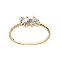 Bague en plaqu&eacute; or anneau simple avec oxydes blancs sertis