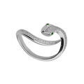 Bague en argent rhodi&eacute; serpent enroul&eacute; avec oxydes blancs sertis Artemare