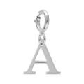 Pendentifs sur Artemare : Pendentif Charms en argent rhodi&eacute; initiale lettre A sur fermoir anneau ressort