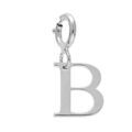 Pendentifs sur Artemare : Pendentif Charms en argent rhodi&eacute; initiale lettre B sur fermoir anneau ressort