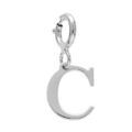 Pendentifs sur Artemare : Pendentif Charms en argent rhodi&eacute; initiale lettre C sur fermoir anneau ressort