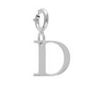 Pendentifs sur Artemare : Pendentif Charms en argent rhodi&eacute; initiale lettre D sur fermoir anneau ressort