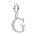 Pendentifs sur Artemare : Pendentif Charms en argent rhodi&eacute; initiale lettre G sur fermoir anneau ressort