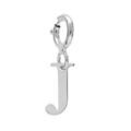 Pendentifs sur Artemare : Pendentif Charms en argent rhodi&eacute; initiale lettre J sur fermoir anneau ressort