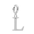 Pendentifs sur Artemare : Pendentif Charms en argent rhodi&eacute; initiale lettre L sur fermoir anneau ressort