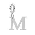 Pendentifs sur Artemare : Pendentif Charms en argent rhodi&eacute; initiale lettre M sur fermoir anneau ressort