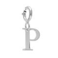 Pendentifs sur Artemare : Pendentif Charms en argent rhodi&eacute; initiale lettre P sur fermoir anneau ressort