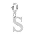 Pendentifs sur Artemare : Pendentif Charms en argent rhodi&eacute; initiale lettre S sur fermoir anneau ressort