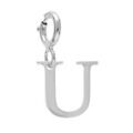 Pendentifs sur Artemare : Pendentif Charms en argent rhodi&eacute; initiale lettre U sur fermoir anneau ressort