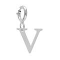Pendentifs sur Artemare : Pendentif Charms en argent rhodi&eacute; initiale lettre V sur fermoir anneau ressort