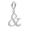 Pendentif Charms en argent rhodi&eacute; symbole & sur fermoir anneau ressort