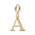 Pendentif Charms en argent et dorure jaune initiale lettre A sur fermoir anneau ressort