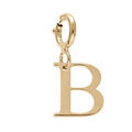 Pendentif Charms en argent et dorure jaune initiale lettre B sur fermoir anneau ressort Artemare