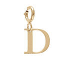 Pendentif Charms en argent et dorure jaune initiale lettre D sur fermoir anneau ressort Pendentifs sur Artemare : Pendentif Charms en argent et dorure jaune initiale lettre D sur fermoir anneau ressort