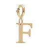 Pendentif Charms en argent et dorure jaune initiale lettre F sur fermoir anneau ressort