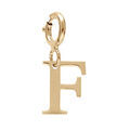 Pendentif Charms en argent et dorure jaune initiale lettre F sur fermoir anneau ressort