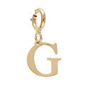 Pendentif Charms en argent et dorure jaune initiale lettre G sur fermoir anneau ressort Pendentifs sur Artemare : Pendentif Charms en argent et dorure jaune initiale lettre G sur fermoir anneau ressort