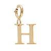 Pendentif Charms en argent et dorure jaune initiale lettre H sur fermoir anneau ressort