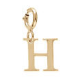 Pendentif Charms en argent et dorure jaune initiale lettre H sur fermoir anneau ressort
