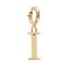 Pendentif Charms en argent et dorure jaune initiale lettre I sur fermoir anneau ressort