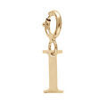 Pendentif Charms en argent et dorure jaune initiale lettre I sur fermoir anneau ressort Pendentifs sur Artemare : Pendentif Charms en argent et dorure jaune initiale lettre I sur fermoir anneau ressort