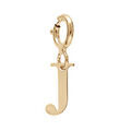 Pendentif Charms en argent et dorure jaune initiale lettre J sur fermoir anneau ressort Pendentifs sur Artemare : Pendentif Charms en argent et dorure jaune initiale lettre J sur fermoir anneau ressort