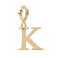 Pendentif Charms en argent et dorure jaune initiale lettre K sur fermoir anneau ressort Pendentifs sur Artemare : Pendentif Charms en argent et dorure jaune initiale lettre K sur fermoir anneau ressort