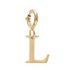 Pendentif Charms en argent et dorure jaune initiale lettre L sur fermoir anneau ressort