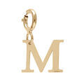 Pendentif Charms en argent et dorure jaune initiale lettre M sur fermoir anneau ressort Pendentifs sur Artemare : Pendentif Charms en argent et dorure jaune initiale lettre M sur fermoir anneau ressort
